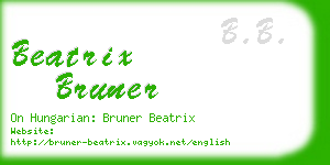 beatrix bruner business card
